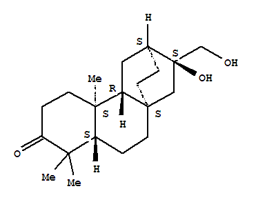 Structure of (5beta,8alpha,9beta,10alpha)-16,17-dihydroxyatisan-3-one