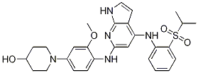 Structure of 1-(4-(4-(2-(isopropylsulfonyl)phenylamino)-1H-pyrrolo[2,3-b]pyridin-6-ylamino)-3-methoxyphenyl)piperidin-4-ol
