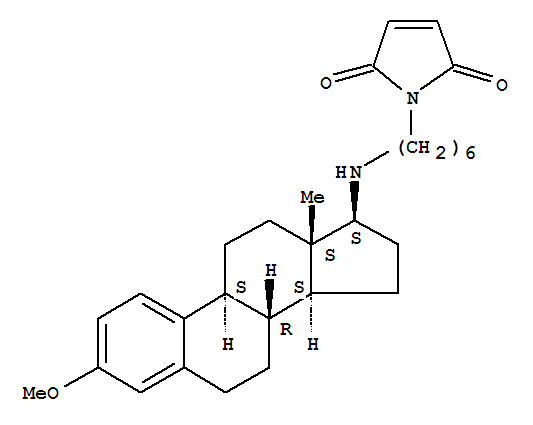 1-[6-[((17β)-3-雌酮-1,3,5[10]-三烯-17-基)氨基]乙基]-1H-吡咯-2,5-二酮结构式
