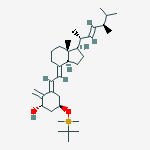Structure of (1S,5R,E)-5-(tert-butyldimethylsilyloxy)-3-((E)-2-((1R,3aS,7aR)-1-((2R,5R,E)-5,6-dimethylhept-3-en-2-yl)-7a-methyldihydro-1H-inden-4(2H,5H,6H,7H,7aH)-ylidene)ethylidene)-2-methylenecyclohexanol