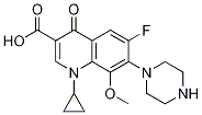Structure of 1-cyclopropyl-6-fluoro-1,4-dihydro-8-methoxy-7-(1-piperazinyl)-4-oxo-3-quinolinecarboxylic acid