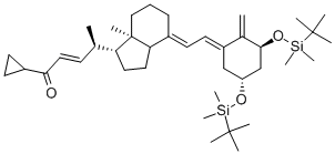 Structure of (2E,4R)-4-[(1R,3aS,4E,7aR)-4-[(2E)-2-[(3S,5R)-3,5-Bis[[(tert-butyl)dimethylsilyl]oxy]-2-methylenecyclohexylidene]ethylidene]octahydro-7a-methyl-1H-inden-1-yl]-1-cyclopropyl-2-penten-1-one