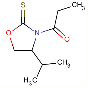 Structure of 2-Oxazolidinethione, 4-(1-methylethyl)-3-(1-oxopropyl)-, (S)-