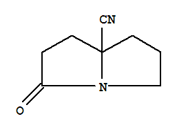 Structure of 1H-PYRROLIZINE-7A(5H)-CARBONITRILE,TETRAHYDRO-3-OXO-