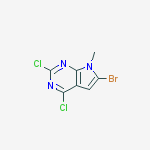 Structure of 6-bromo-2,4-dichloro-7-methylpyrrolo[2,3-d]pyrimidine