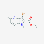 Structure of ethyl 3-bromo-5-methyl-1H-pyrrolo[3,2-b]pyridine-2-carboxylate