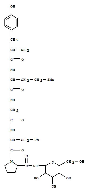 Structure of enkephalin, Met(2)-ProNH2(5)(N(1.5)-glucopyranosyl)