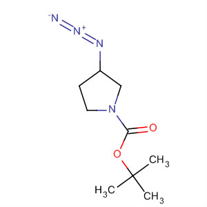 Structure of 1-Pyrrolidinecarboxylic acid, 3-azido-, 1,1-dimethylethyl ester