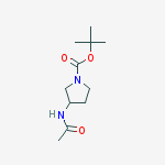 N-BOC-3-ACETYL-AMINO-PYRROLIDINE结构式
