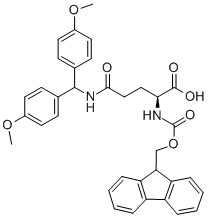 Structure of FMOC-GLN(MBH)-OH