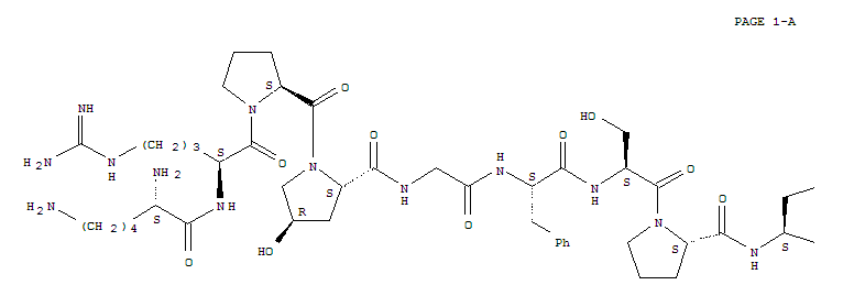bradykinin, (hydroxy-Pro)(3)-Lys-结构式
