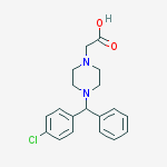 Structure of 2-[4-[(4-chlorophenyl)-phenylmethyl]piperazin-1-yl]acetic acid