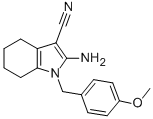 Structure of 2-AMINO-1-(4-METHOXYBENZYL)-4,5,6,7-TETRAHYDRO-1H-INDOLE-3-CARBONITRILE