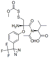 Structure of 2-(3-(3-trifluoromethyl-3H-diazirin-3-yl)phenoxy)acetyl-S-methyloxycarbonylsulfenylcysteinyl-valine