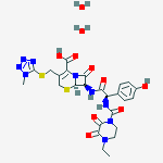 Structure of (6r,7r)-7-[[(2r)-2-[(4-ethyl-2,3-dioxopiperazine-1-carbonyl)amino]-2-(4-hydroxyphenyl)acetyl]amino]-3-[(1-methyltetrazol-5-yl)sulfanylmethyl]-8-oxo-5-thia-1-azabicyclo[4.2.0]oct-2-ene-2-carboxylic Acid;dihydrate