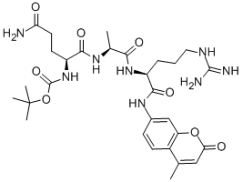 Structure of T-BUTYLOXYCARBONYL-L-GLUTAMINYL-L-ALANYL-L-ARGININE 4-METHYLCOUMARYL-7-AMIDE