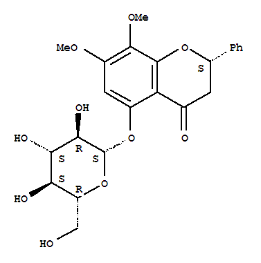 4H-1-Benzopyran-4-one,5-(b-D-glucopyranosyloxy)-2,3-dihydro-7,8-dimethoxy-2-phenyl-,(S)-结构式