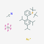 Structure of (Acetonitrile)[2-di-tert-butyl(2',4',6'-triisopropylbiphenyl)phosphine]gold(I) hexafluoroantimonate