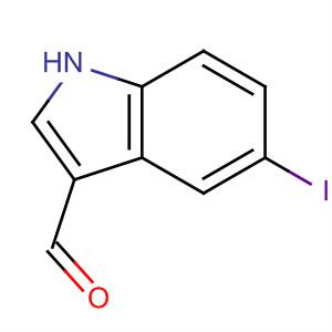Structure of 1H-Indole-3-carboxaldehyde, 5-iodo-