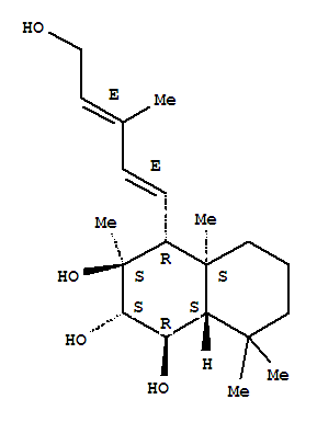 Structure of 1,2,3-Naphthalenetriol,decahydro-4-(5-hydroxy-3-methyl-1,3-pentadienyl)-3,4a,8,8-tetramethyl-, [1R-[1a,2b,3a,4b(1E,3E),4ab,8aa]]-