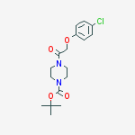 Structure of tert-butyl 4-(2-(4-chlorophenoxy)acetyl)piperazine-1-carboxylate
