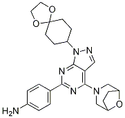 4-(4-(8-oxa-3-azabicyclo[3.2.1]octan-3-yl)-1-(1,4-dioxaspiro[4.5]decan-8-yl)-1H-pyrazolo[3,4-d]pyriMidin-6-yl)aniline结构式