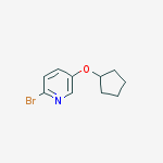 2-bromo-5-cyclopentyloxypyridine结构式