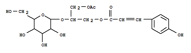 Structure of (2S)-3-(acetyloxy)-2-(hexopyranosyloxy)propyl (2E)-3-(4-hydroxyphenyl)prop-2-enoate