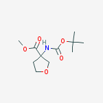 Structure of 3-Furancarboxylic acid, 3-[[(1,1-dimethylethoxy)carbonyl]amino]tetrahydro-, methyl ester