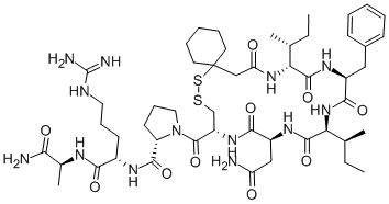 Structure of (D(CH2)(5/1),D-ILE2,ILE4,ARG8,ALA-NH2(9))-VASOPRESSIN