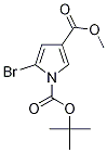 Structure of 1-tert-Butyl 3-methyl 5-bromo-1H-pyrrole-1,3-dicarboxylate, Methyl 5-bromo-1-(tert-butoxycarbonyl)-1H-pyrrole-3-carboxylate