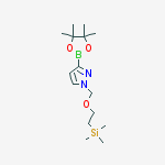 Structure of 3-(4,4,5,5-tetramethyl-1,3,2-dioxaborolan-2-yl)-1-((2-(trimethylsilyl)ethoxy)methyl)-1H-pyrazole