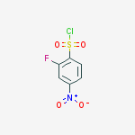 Structure of 2-fluoro-4-nitrobenzene-1-sulfonyl chloride