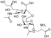Structure of 3-O-(2-acetamido-6-O-(N-acetylneuraminyl)-2-deoxygalactosyl)serine