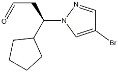 Structure of 1H-Pyrazole-1-propanal, 4-broMo-b-cyclopentyl-, (bR)-