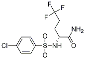 Structure of Pentanamide, 2-[[(4-chlorophenyl)sulfonyl]amino]-5,5,5-trifluoro-, (2R)-