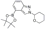 Structure of 2-(oxan-2-yl)-4-(4,4,5,5-tetramethyl-1,3,2-dioxaborolan-2-yl)indazole