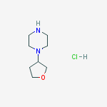 Structure of Piperazine, 1-(tetrahydro-3-furanyl)- HCl salt