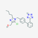 Structure of 1H-Imidazole-4-methanol,2-butyl-5-chloro-1-[[2'-(1H-tetrazol-5-yl)[1,1'-biphenyl]-4-yl]methyl]-