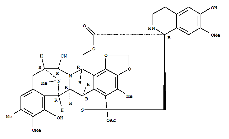 Spiro[6,16-(epithiopropanoxymethano)-7,13-imino-12H-1,3-dioxolo[7,8]isoquino[3,2-b][3]benzazocine-20,1'(2'H)-isoquinoline]-14-carbonitrile,5-(acetyloxy)-3',4',6,6a,7,13,14,16-octahydro-6',8-dihydroxy-7',9-dimethoxy-4,10,23-trimethyl-19-oxo-,[6R-(6a,6ab,7b结构式