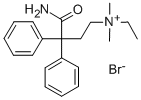 Structure of 3-carbamoyl-3,3-diphenylpropyl(ethyl)dimethylammonium bromide