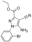 Chemical structure of Ethyl 5-amino-1-(2-bromophenyl)-4-cyanopyrazole-3-carboxylate
