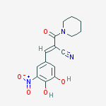 (ALPHAE)-ALPHA-[(3,4-二羟基-5-硝基苯基)亚甲基]-BETA-氧代-1-哌啶丙腈结构式