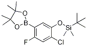 tert-Butyl(2-chloro-4-fluoro-5-(4,4,5,5-tetramethyl-1,3,2-dioxaborolan-2-yl)phenoxy)dimethylsilane结构式