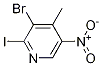 Structure of 3-bromo-2-iodo-4-methyl-5-nitropyridine
