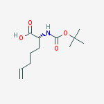 6-Heptenoic acid, 2-[[(1,1-dimethylethoxy)carbonyl]amino]-, (2R)-结构式