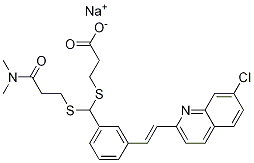 Structure of Propanoic acid, 3-[[[3-[2-(7-chloro-2-quinolinyl)ethenyl]phenyl][[3-(diMethylaMino)-3-oxopropyl]thio]Methyl]thio]-, sodiuM salt, (E)-