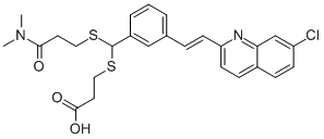 Structure of (E)-3-[[[3-[2-(7-CHLORO-2-QUINOLINYL)ETHENYL]PHENYL]-[[(3-DIMETHYLAMINO)-3-OXOPROPYL]THIO]METHYL]THIO]-PROPANOIC ACID, SODIUM SALT