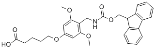 Structure of 5-[3,5-DIMETHOXY-4-(FMOC-AMINOMETHYL)PHENOXY]PENTANOIC ACID