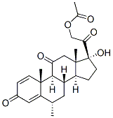 Structure of (6a)-21-(acetyloxy)-17-hydroxy-6-methylpregna-1,4-diene-3,11,20-trione